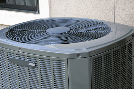 The outdoor unit of a central air conditioner in McKinney, TX.
